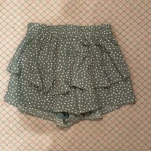 green and white skort